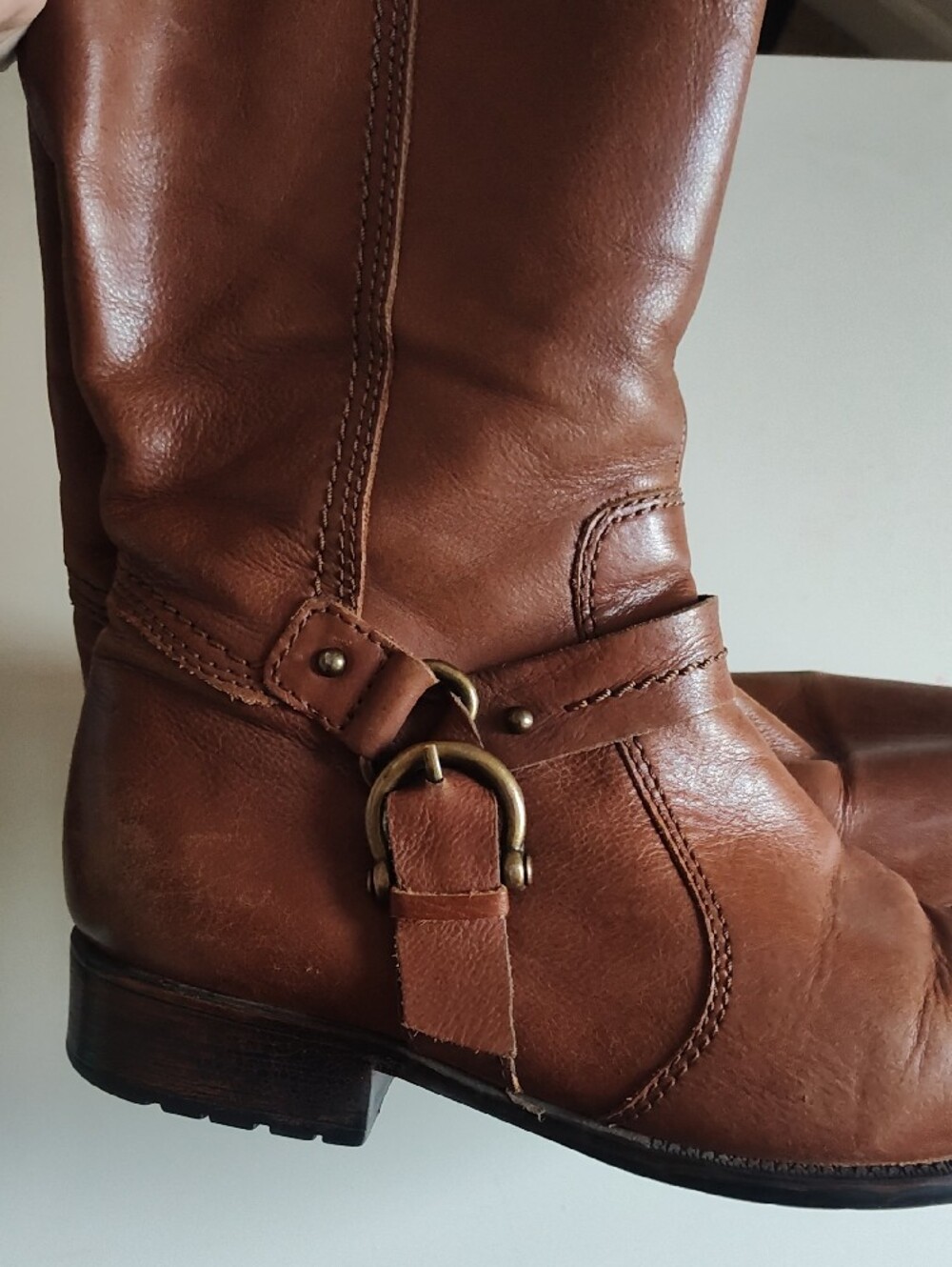 Clarks Brown Leather Knee-High Riding Boots - Picture 3 of 6